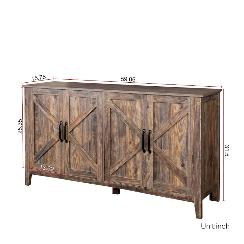 59.06 Modern TV Stand with Doors & Shelves