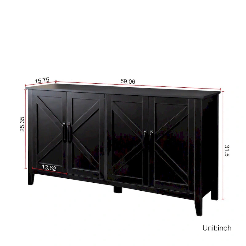 59.06 Modern TV Stand with Doors & Shelves