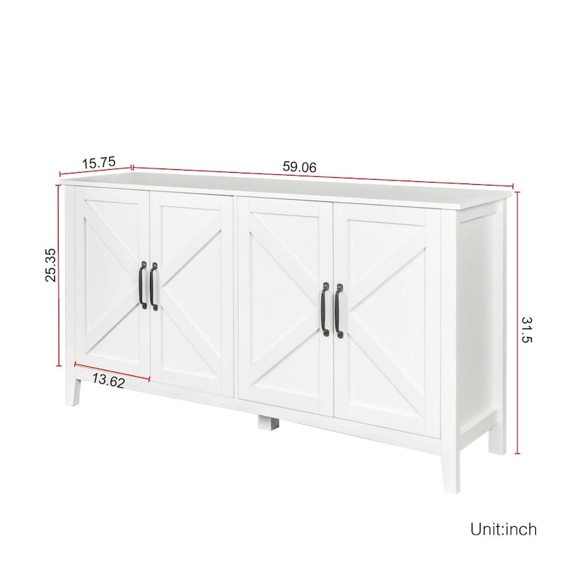 59.06 Modern TV Stand with Doors & Shelves