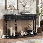 52'Curved Console Table Sofa Table Entryway Table for Hallway Living Room with 4 Drawers and 1 Shelf