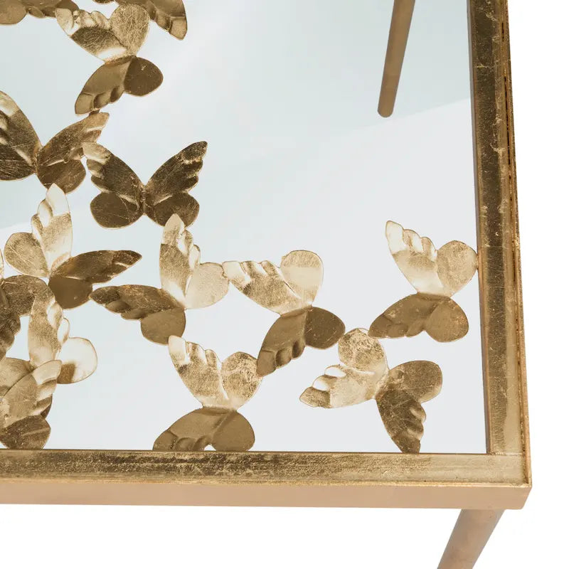Marylin Antique Gold Leaf Butterfly Desk