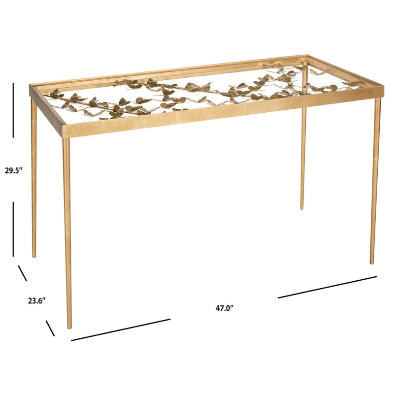 Marylin Antique Gold Leaf Butterfly Desk