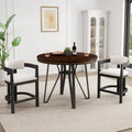 Netia 3-Piece Counter-Height Bar Set with Boucle Upholstered Chairs and Metal Table Base by
