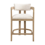 Netia 3-Piece Counter-Height Bar Set with Boucle Upholstered Chairs and Metal Table Base by