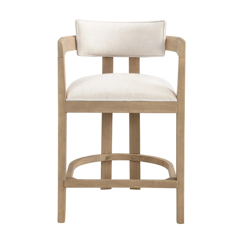 Netia 3-Piece Counter-Height Bar Set with Boucle Upholstered Chairs and Metal Table Base by