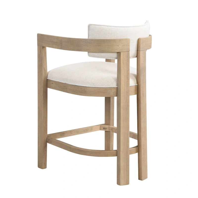 Netia 3-Piece Counter-Height Bar Set with Boucle Upholstered Chairs and Metal Table Base by