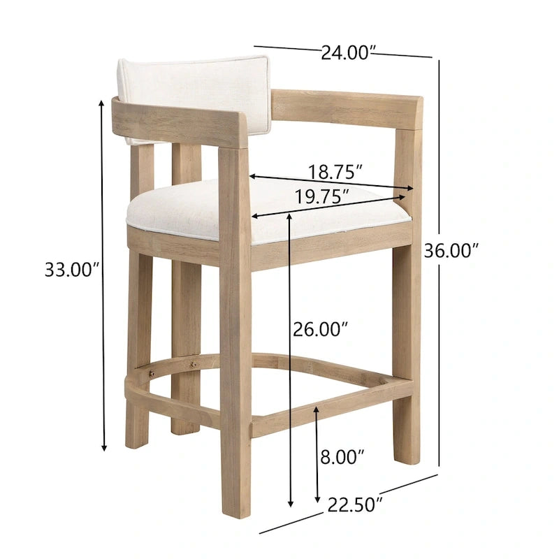 Netia 3-Piece Counter-Height Bar Set with Boucle Upholstered Chairs and Metal Table Base by