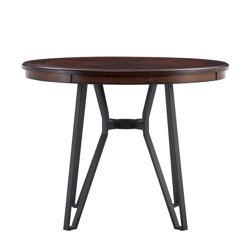 Netia 3-Piece Counter-Height Bar Set with Boucle Upholstered Chairs and Metal Table Base by