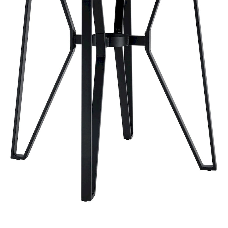 Netia 3-Piece Counter-Height Bar Set with Boucle Upholstered Chairs and Metal Table Base by