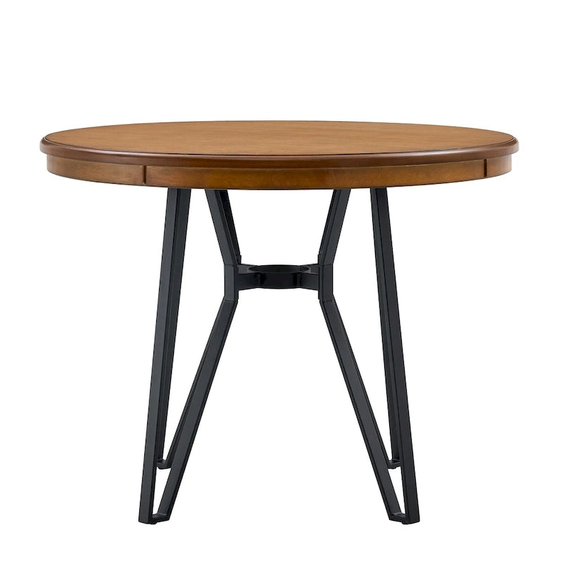 Netia 3-Piece Counter-Height Bar Set with Boucle Upholstered Chairs and Metal Table Base by