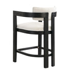 Netia 3-Piece Counter-Height Bar Set with Boucle Upholstered Chairs and Metal Table Base by