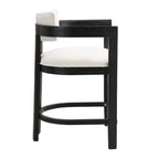 Netia 3-Piece Counter-Height Bar Set with Boucle Upholstered Chairs and Metal Table Base by