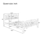 Queen Wood Platform Bed with Tufted Headboard & Handcrafted Design