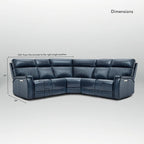 105 W Genuine Leather Power Reclining sectional sofa with USB&USB-C Port,power armlesschair