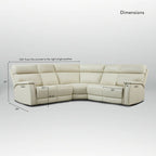 105 W Genuine Leather Power Reclining sectional sofa with USB&USB-C Port,power armlesschair
