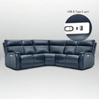 105 W Genuine Leather Power Reclining sectional sofa with USB&USB-C Port,power armlesschair