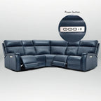 105 W Genuine Leather Power Reclining sectional sofa with USB&USB-C Port,power armlesschair