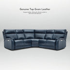 105 W Genuine Leather Power Reclining sectional sofa with USB&USB-C Port,power armlesschair