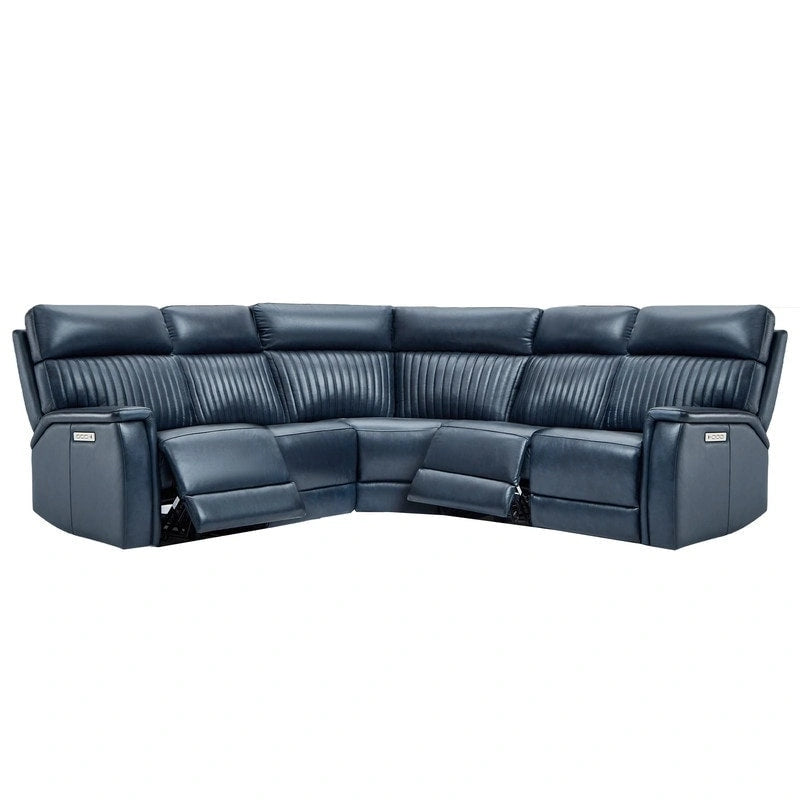 105 W Genuine Leather Power Reclining sectional sofa with USB&USB-C Port,power armlesschair