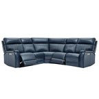 105 W Genuine Leather Power Reclining sectional sofa with USB&USB-C Port,power armlesschair