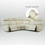 105 W Genuine Leather Power Reclining sectional sofa with USB&USB-C Port,power armlesschair