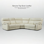 105 W Genuine Leather Power Reclining sectional sofa with USB&USB-C Port,power armlesschair