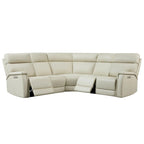 105 W Genuine Leather Power Reclining sectional sofa with USB&USB-C Port,power armlesschair