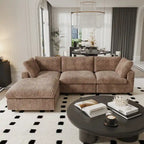 Oversized Deep Plush Cloud Sofa Couch, Modular Sectional Sofa with Ottoman