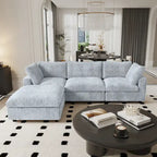 Oversized Deep Plush Cloud Sofa Couch, Modular Sectional Sofa with Ottoman