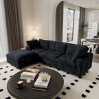 Oversized Deep Plush Cloud Sofa Couch, Modular Sectional Sofa with Ottoman