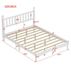 Retro Style Wood Platform Bed with Gourd Shaped Headboard,Queen Size