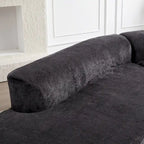 114 Chenille Deep-Seat Sectional Sofa with 4 Pillows