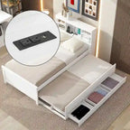 Pine Wood Platform Bed Frame with 3 Drawers & Trundle