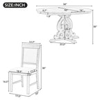 5-Piece Wooden Dining Table Set with Extendable Table & 4 Chairs