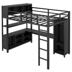 Full Metal Loft Bed with Wardrobe & Desk