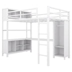 Full Metal Loft Bed with Wardrobe & Desk