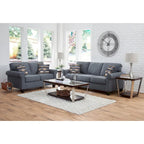 Model 8-010-A330V22 Eureka Rolled Arm Sofa with Two Pillows