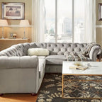 Knightsbridge Scrolled Arm Chesterfield Sectional by
