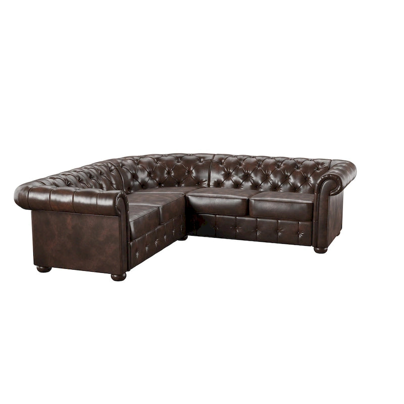 Knightsbridge Scrolled Arm Chesterfield Sectional by