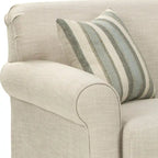 Belgian Ivory Sleeper Sofa Bed w/ Gel Memory Foam Mattress