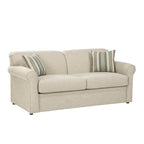 Belgian Ivory Sleeper Sofa Bed w/ Gel Memory Foam Mattress