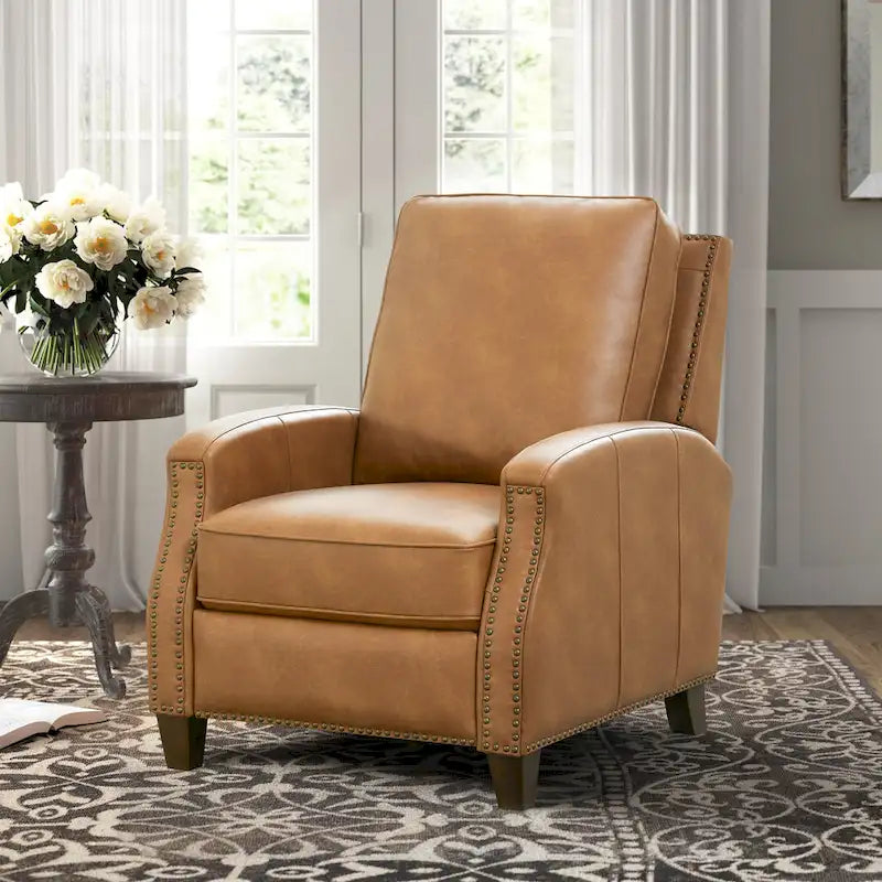 Julian Faux Leather Push Back Recliner by