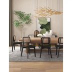  Versailles Square Dining Chair in Black and Natural Cane - Set of 2
