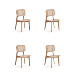 Versailles Square Dining Chair in Black and Natural Cane - Set of 2