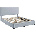 Honeycomb Modern Grey Velvet Headboard Storage Guest Bed by