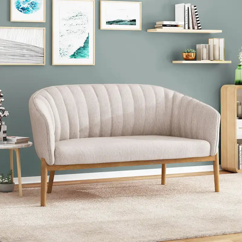 Galena Mid-century Modern Glam Loveseat by