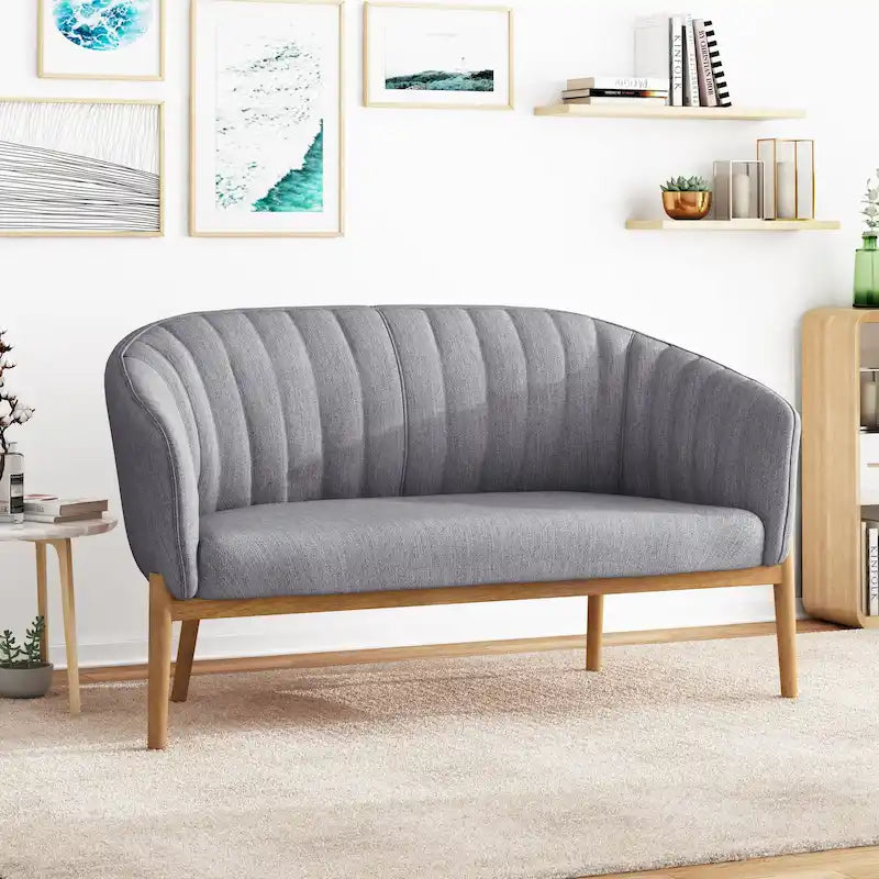 Galena Mid-century Modern Glam Loveseat by