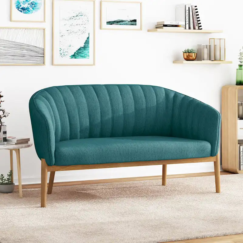 Galena Mid-century Modern Glam Loveseat by