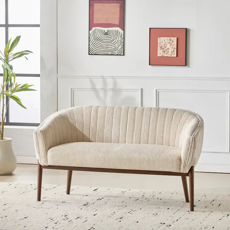 Galena Mid-century Modern Glam Loveseat by