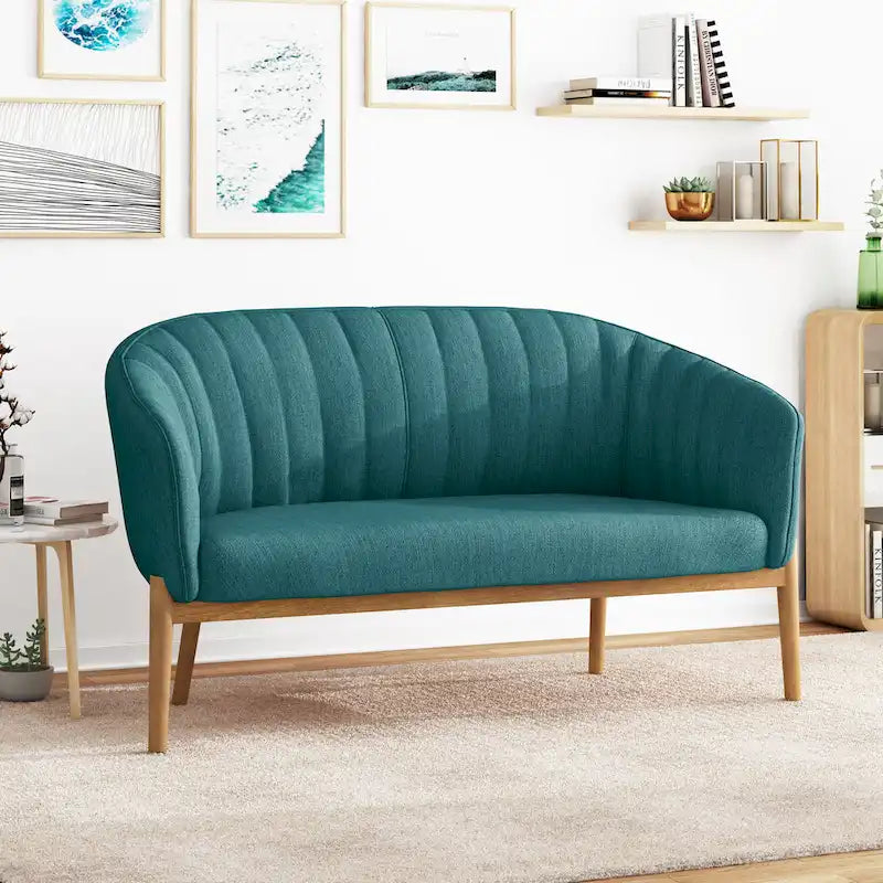 Galena Mid-century Modern Glam Loveseat by 